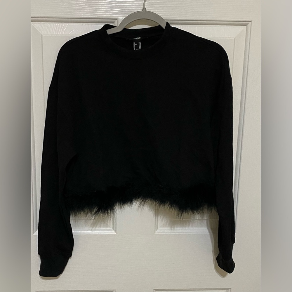 F21 Feather-Trim Pullover